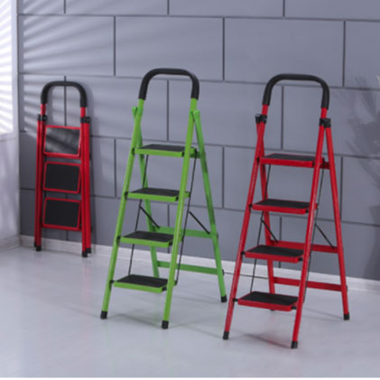 Household Step Ladder Folding Multi-use Aluminum Ladder Wide Steps Folding Aluminum Ladder