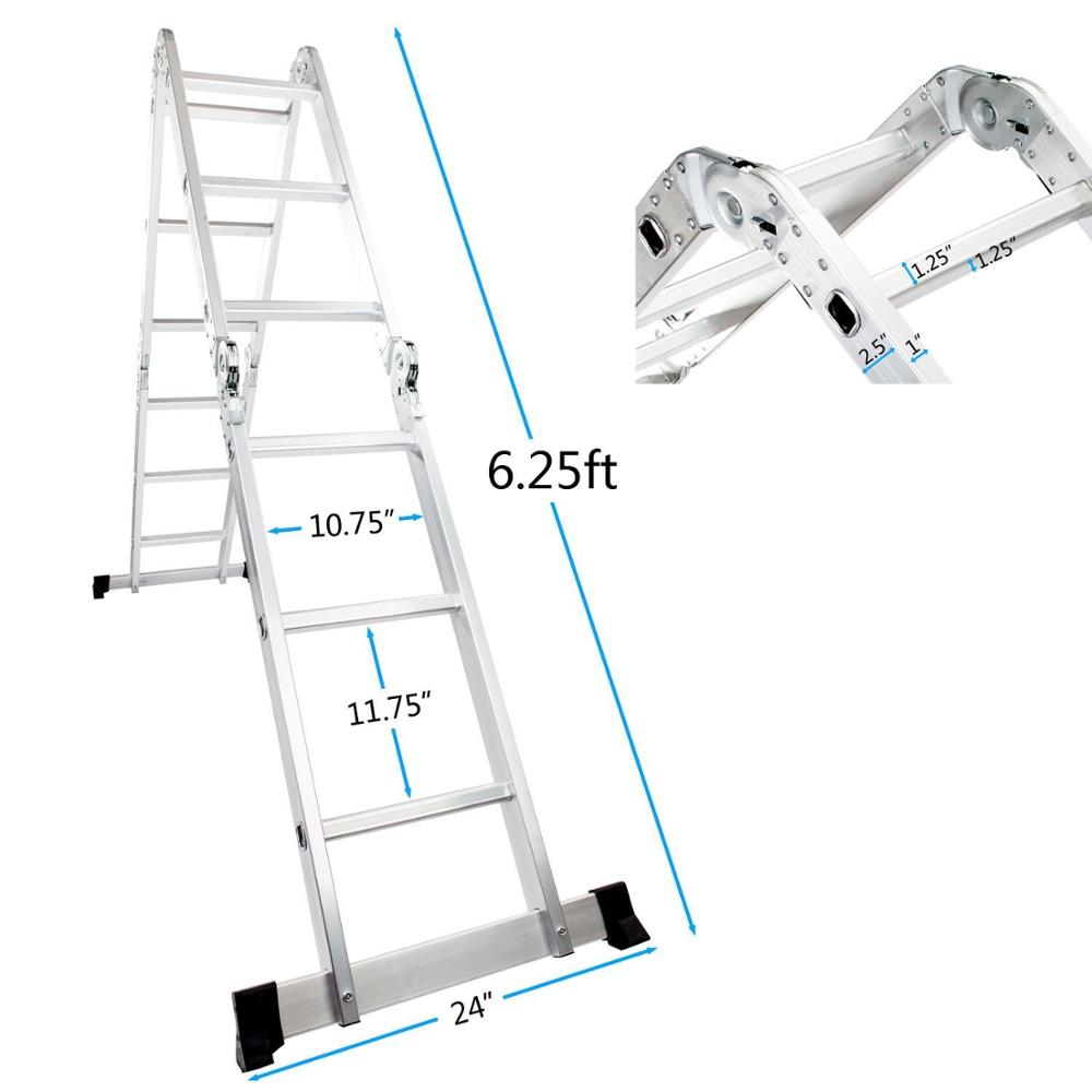 Folding Ladder Multi-Purpose Aluminium Extension Ladder