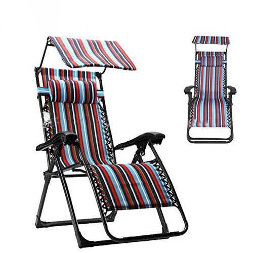 Realgroup Recliner Lounge Fishing Chair With Canopy Beach Chair With Sunshade