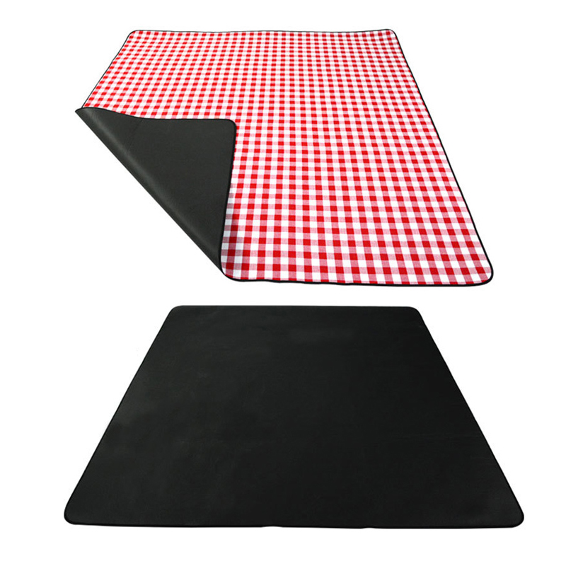 Colorful stripe polyester picnic blanket waterproof eva camping mat